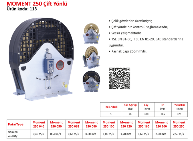 MOMENT 250 MAKİNA DAİRELİ BOBİNSİZ HIZ REGÜ(METROP