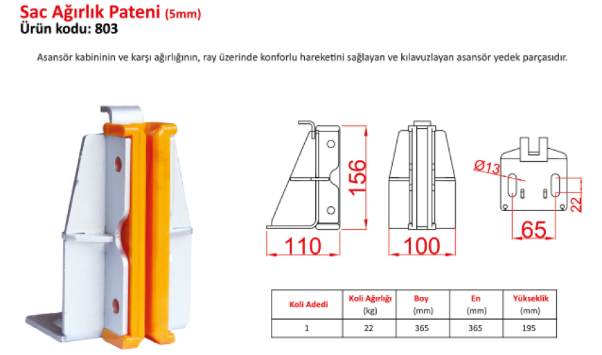 5 MM SAC AĞIRLIK PATENİ (SABİT)(METROPLAST)