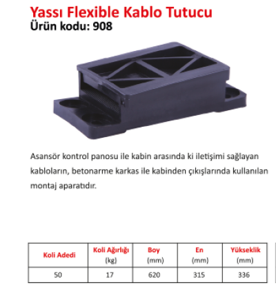 YASSI FLEXIBLE KABLO TUTUCU