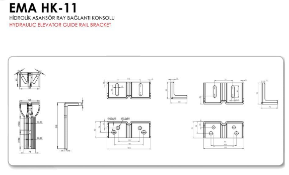 Ema HK-11 Hidrolik Asansör Ray Bağlant Konsolu