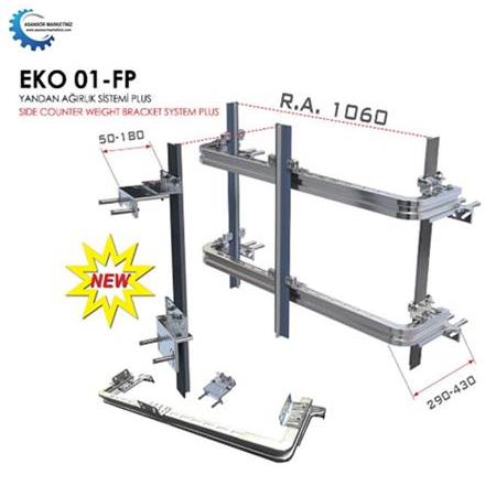 Ema (EKO-01-FP) Ekonomik Plus Yandan Ağırlık Bölmeli Asansör Ray Konsolu Seti