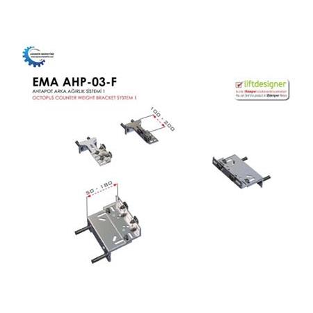 Ema (AHP-03-F) Ahtapot Arkadan Ağırlık Asansör Ray Konsolu Seti